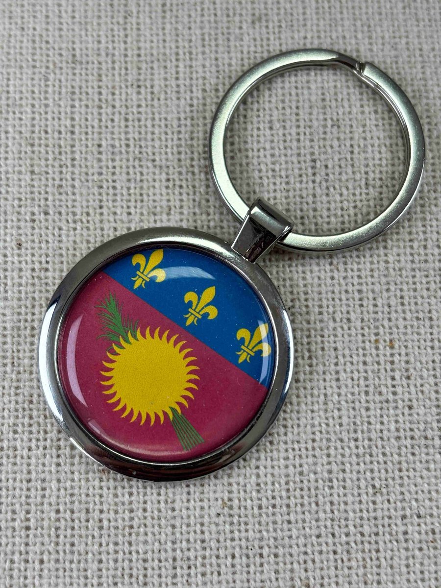 Guadeloupe Flag Keyring