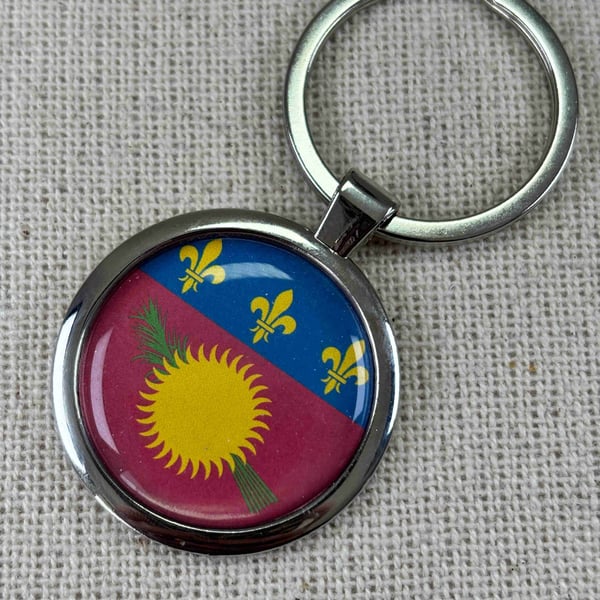 Guadeloupe Flag Keyring