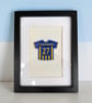 Personalised Football Shirt Frame - Custom Name, Number, Team Colours Wall Art