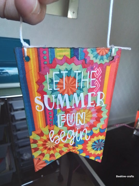 Summer decoupage hanging decoration 