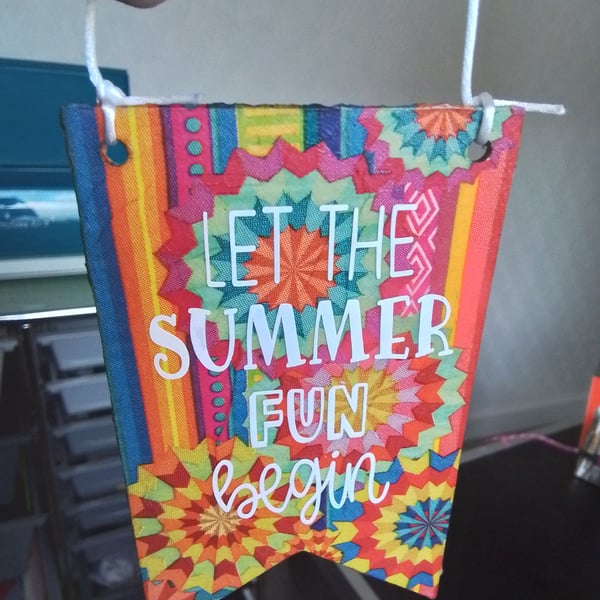 Summer decoupage hanging decoration 