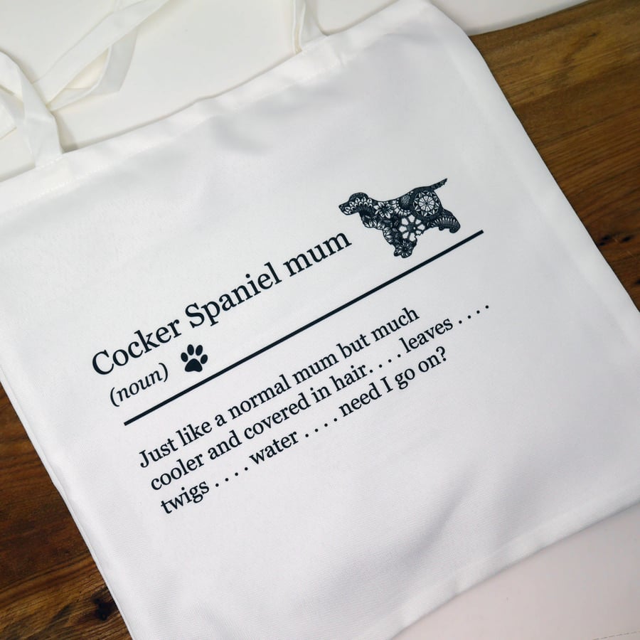 Cocker Spaniel, Cocker Spaniel Gift, Spaniel Bag,,Gundog, Tote Bag, Reusable Bag