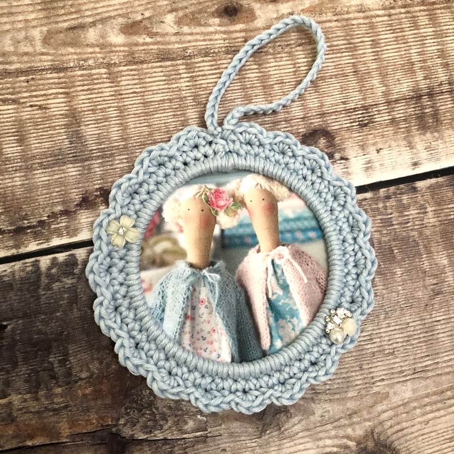 Tilda inspired hand crocheted frame 