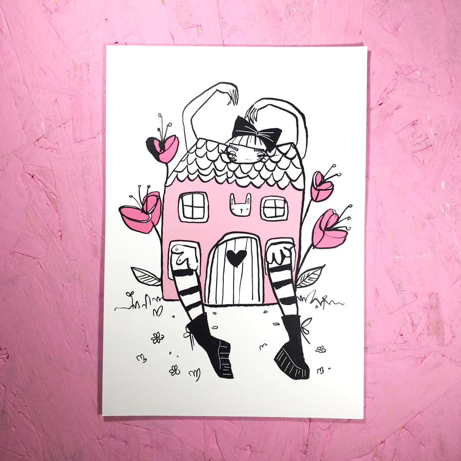 'Alice in the house' Small Poster Print