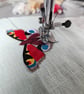 Peacock butterfly mini hoop, handmade hanging decoration, embroidered - Image 8
