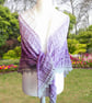 Crochet ombre acrylic shawl in shades of lilac, grey and white. Crochet shawl. - Image 3
