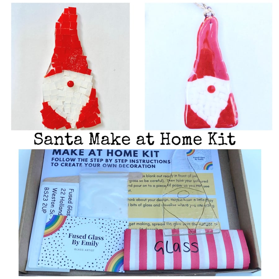 Fused Glass Santa Make at Home Kits, suitable for all ages