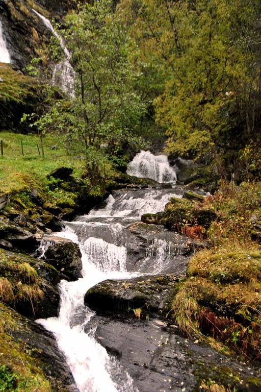 Waterfall Flamsdalen Valley Flam Norway Photograph Print