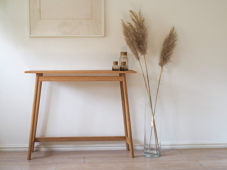 Console Table - Solid oak console in mid century design