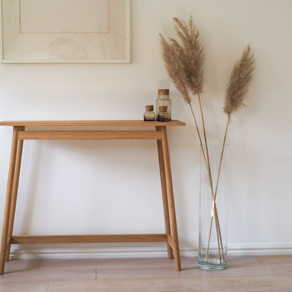 Console Table - Solid oak console in mid century design