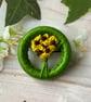 Dorset Button Sunflower Flower Brooch