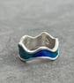 Enamel Wave Ring, Ocean Turquoise Wave Ring, sea ring, ocean wave ring, enamel,  - Image 9