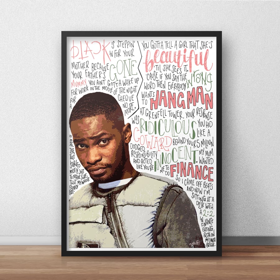 Santan Dave INSPIRED Poster, Print with Quotes, Lyrics, Rapper