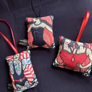 Unusual Victorian circus tattoo themed hanging lavender bags