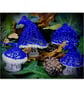 Handmade Blue Toadstool Christmas decorations set of 3 - Image 2
