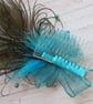 Dark Turquoise Teal Peacock Feather Comb Bridgerton Regency Style  - Image 4