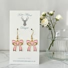 Charm Earrings - Baby Pink Bow