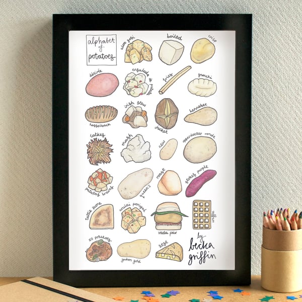Potato Alphabet Kitchen Art Print