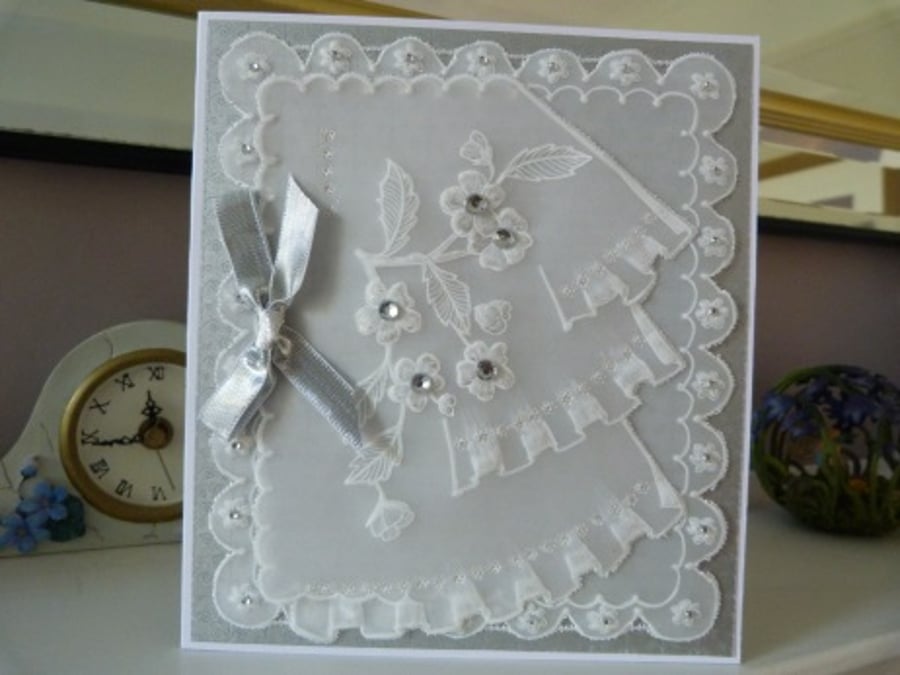 Frilly Parchment Wedding Card