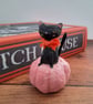 Spun Cotton Black Cat Halloween Decoration - Image 1