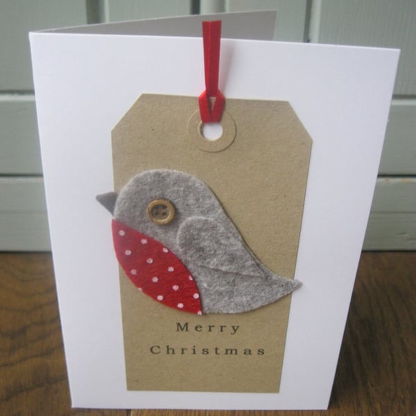 Felt Christmas Robin Card