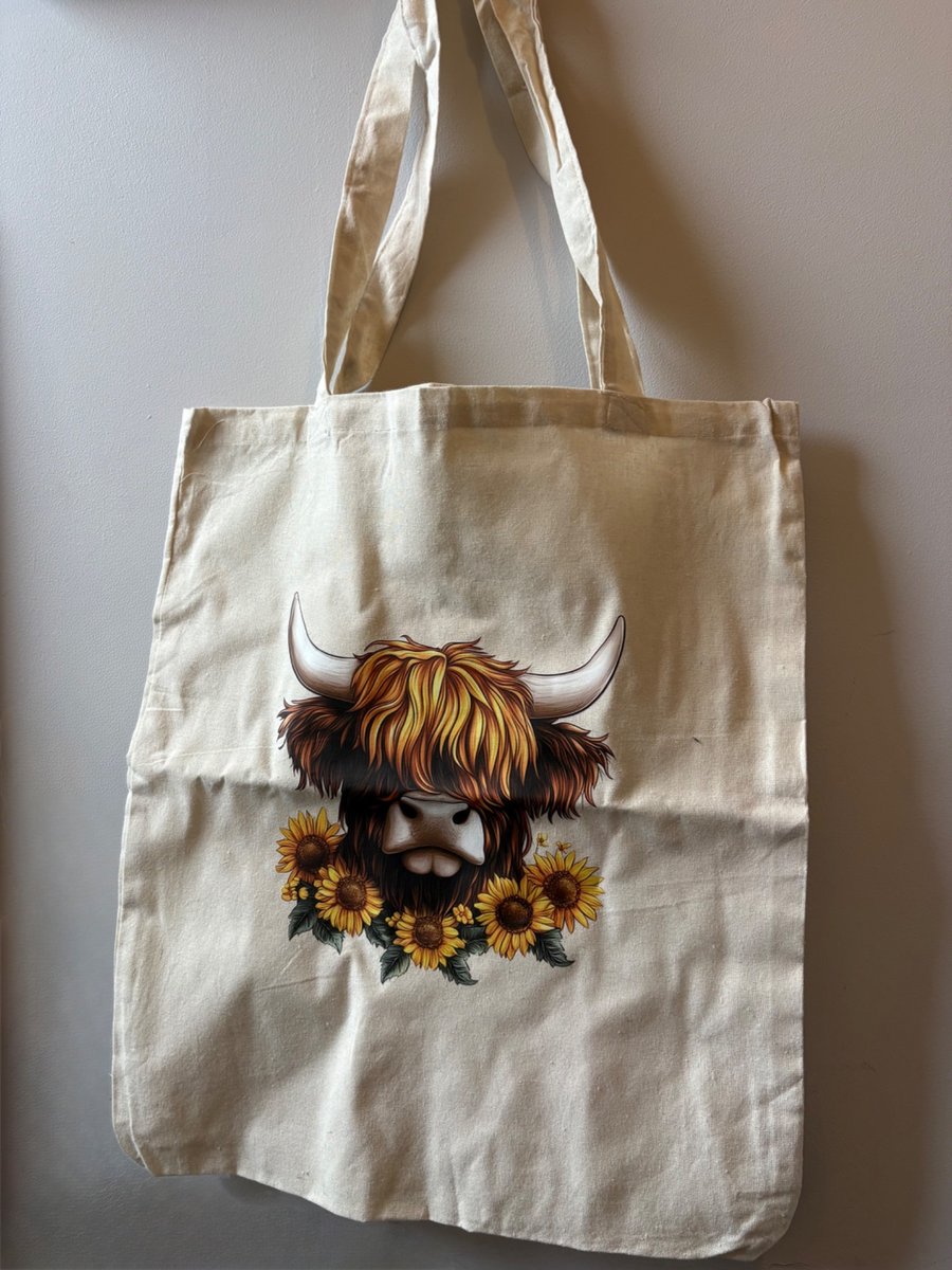 Highland cow tote bag - Sunflower