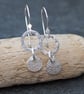 Silver Flower Hoop Drop Earrings, Handmade Silver Jewellery - Image 6