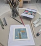 Hand painted abstract water colour card - Image 3