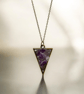 Amethyst Brass plated Triangle Worry Stone Necklace - Free Postage - Image 6
