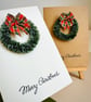 Mini tartan wreath Christmas card handmade winter holiday greeting farmhouse art - Image 7