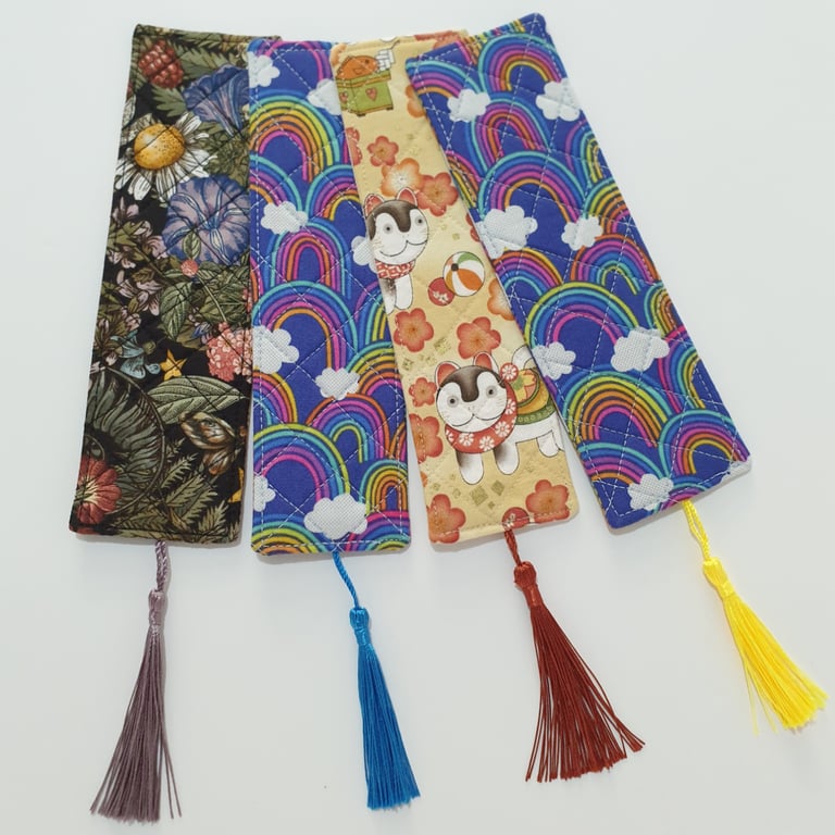 Bookmarks – Quilted Bookmarks with Tassels. 4 to choose from