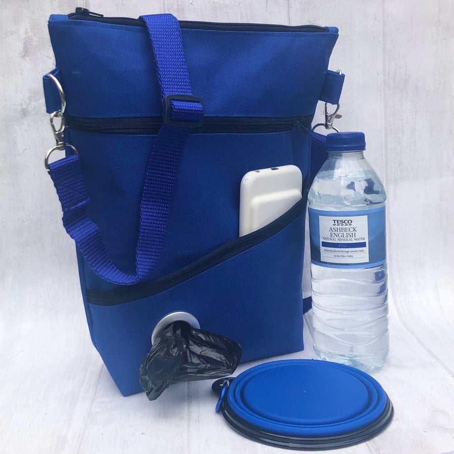 Dog walking bags , waterproof, bright blue
