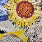 Sunflower, turning heads, original art print