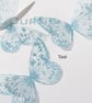Hand printed silk butterflies in shades of teal. Two sizes - Image 4