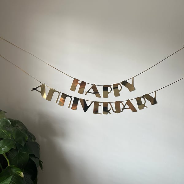 Anniversary Art Deco Gatsby Style Banner Gold Party Bunting