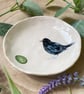 Blackbird Handmade Ceramic Dish, Garden Bird Dish