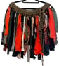 Halloween Goth Upcycled Crochet Fringe Belt Skirt Dark Fairy Fae Ren Faire Plus 