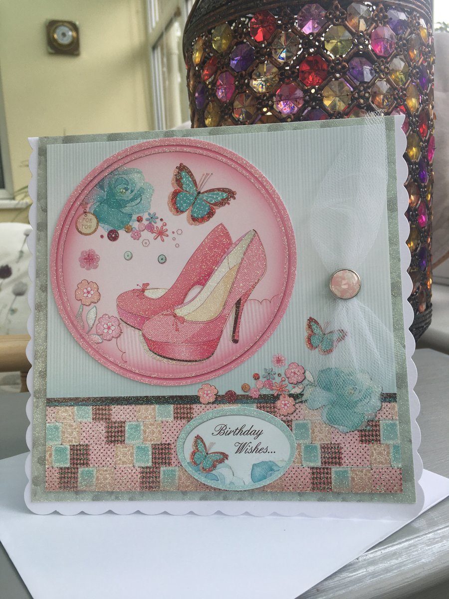 Pretty shoes birthday wishes card