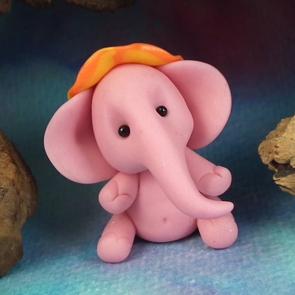 Village Elephant 'Orlana' with hat OOAK Sculpt by Ann Galvin