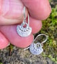 Small sterling silver drop earrings on handmade hooks - Image 2