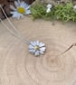 Handmade Gold & Silver Daisy Necklace (silver chain) - Image 3