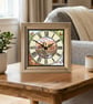 Vintage Style Highland Stag & Deer Scene Square Wooden Wall Clock Handmade 8x8" 
