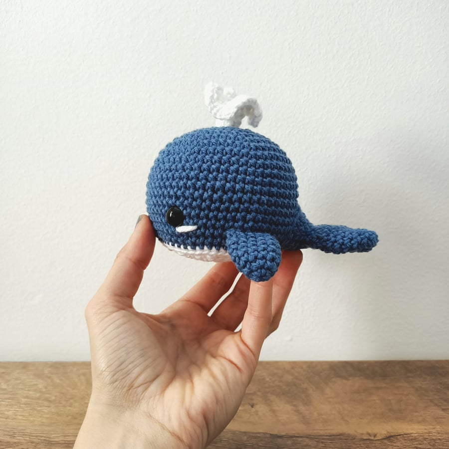 Handmade Crochet Blue Whale Amigurumi Toy