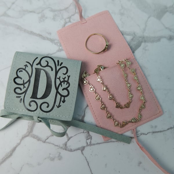 Tie Up Jewellery Storage Pouch With Customisable Monogram