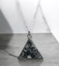 Snowflake Obsidian Silver plated Triangle Worry Stone Necklace - Free Postage - Image 6