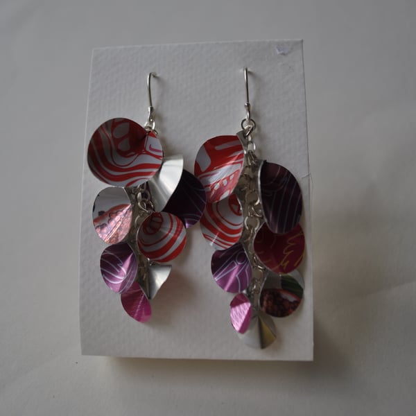 Handmade Silver and Recycled Drinks Can Drop Earrings