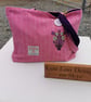 Extra large Harris Tweed shopper with embroidered Flowers 