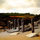 Print Pentewan Beach, Old Harbour Remains Picture, Cornwall