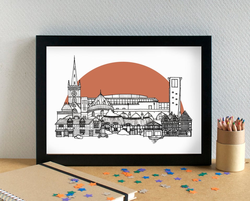 Stratford-upon-Avon Skyline Art Print