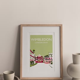 Wimbledon Village London Giclee Travel Print
